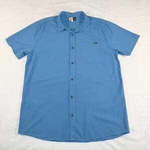 Reef Men's Collins Short Sleeve Button Down Shirt in Blue